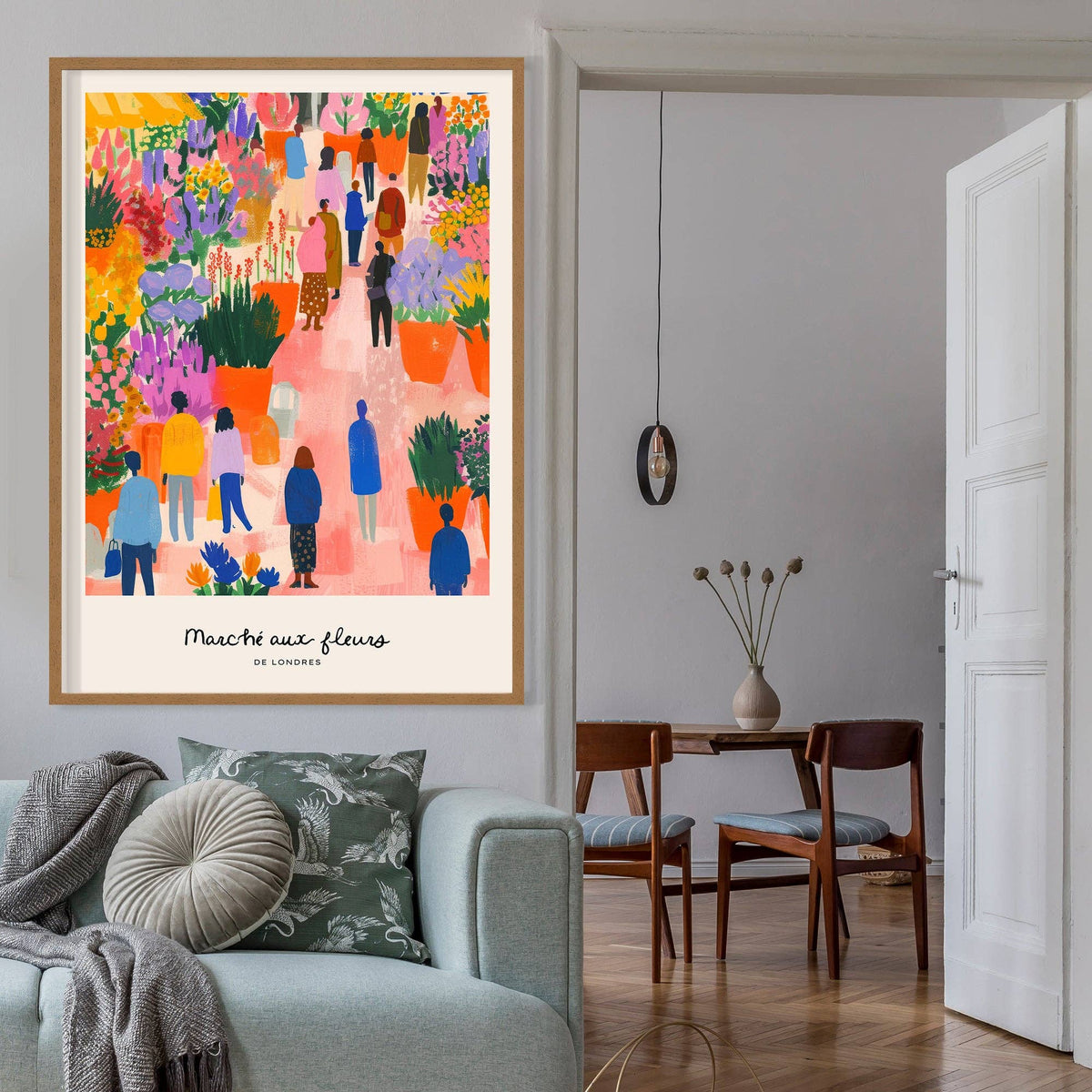 Flower Market of London Abstract Painting Print: Matte / 11 ¾ x 15 ¾ in | 30x40 cm