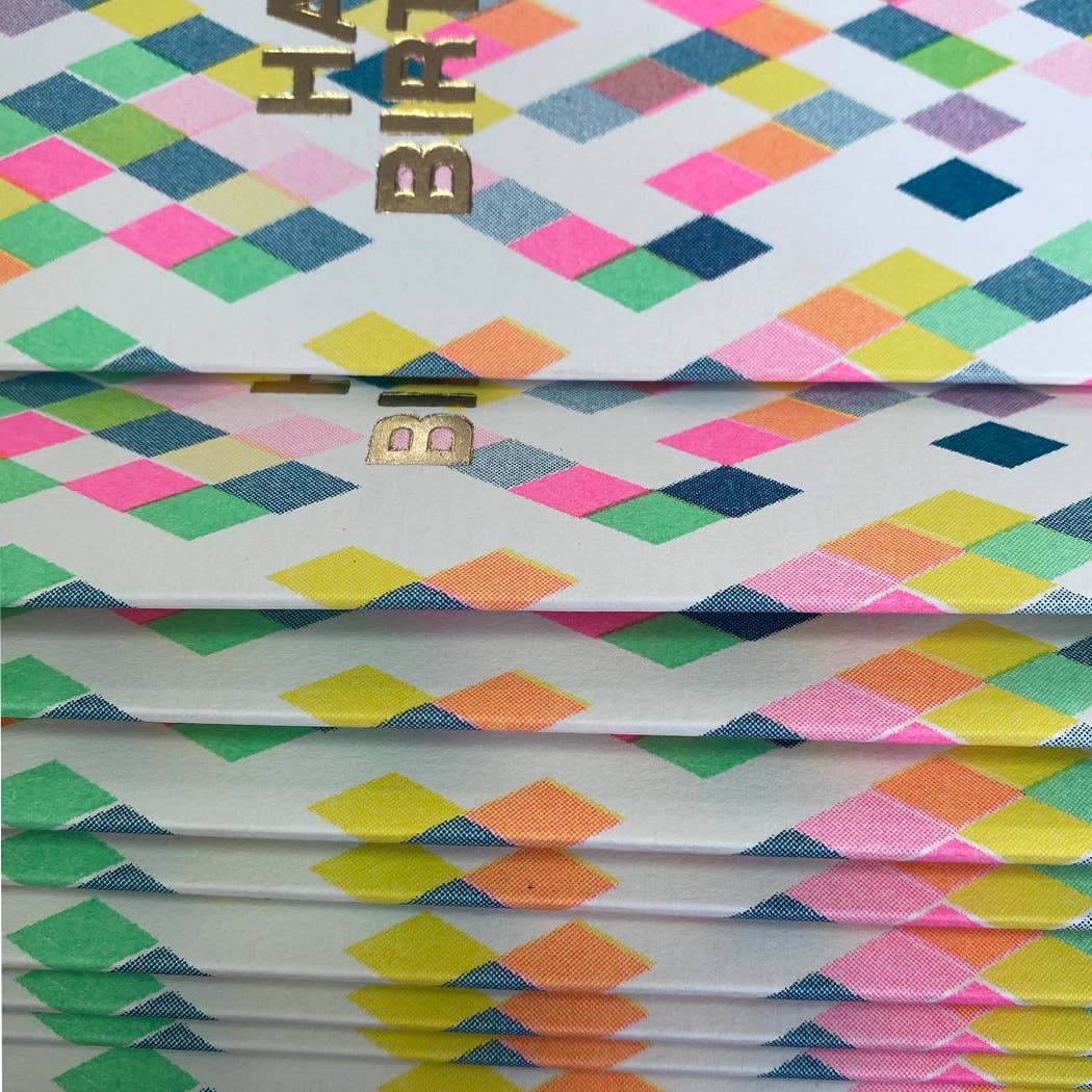 Riso Shapes Happy Birthday Diamonds