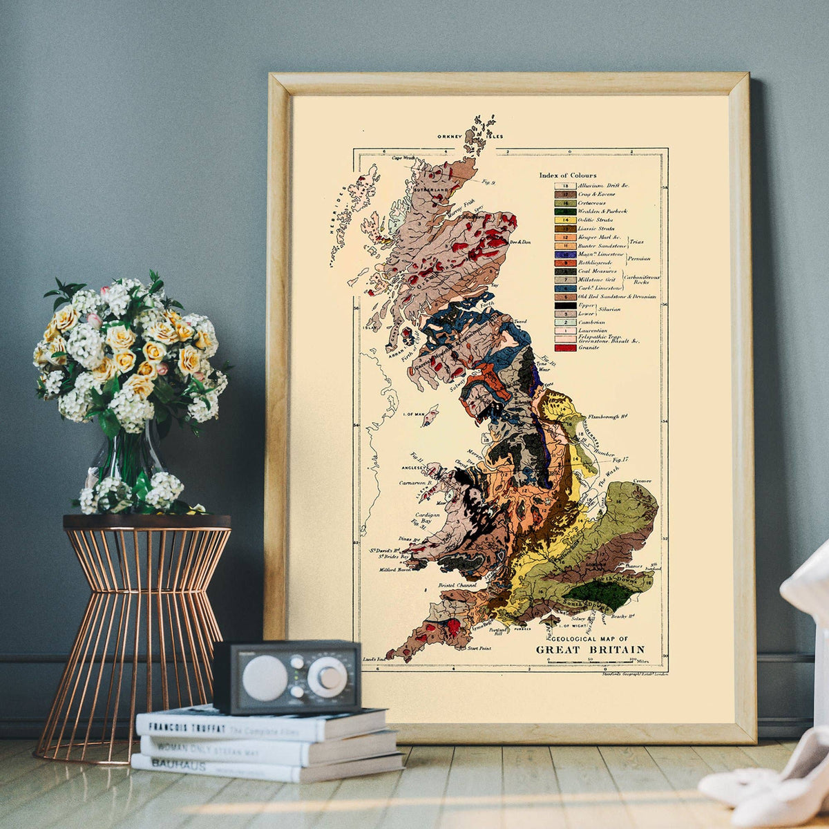 Great Britain Vintage Antique Map Print: Matte / 11 ¾ x 15 ¾ in | 30x40 cm