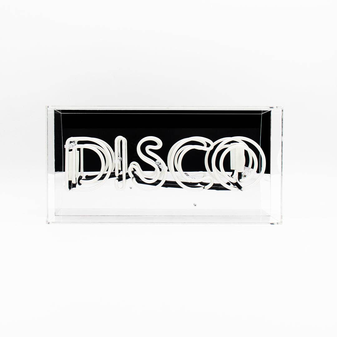 &#39;Disco&#39; Glass Neon Sign - Pink
