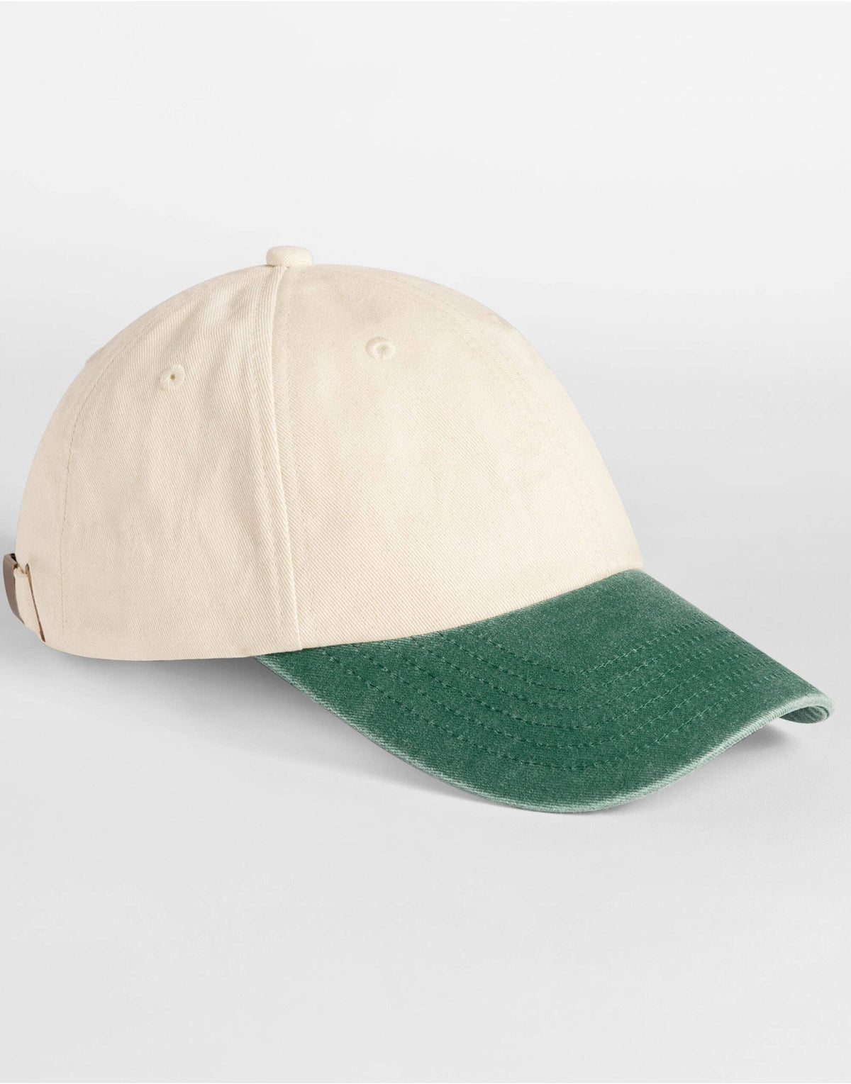 Beechfield Contrast Peak Vintage 6 Panel Dad Cap | Unisex | 100% Cotton | 8 Colours | One Size: Natural/Vintage Brown / One Size