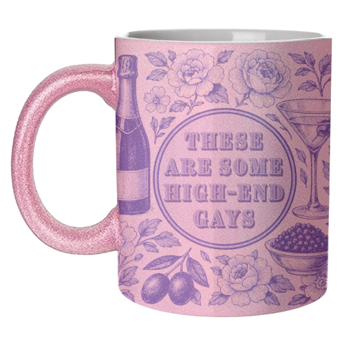 Mugs 'High-end Gays' by Lilly Rose: Mug Colour Inner & Handle 11oz - Blue