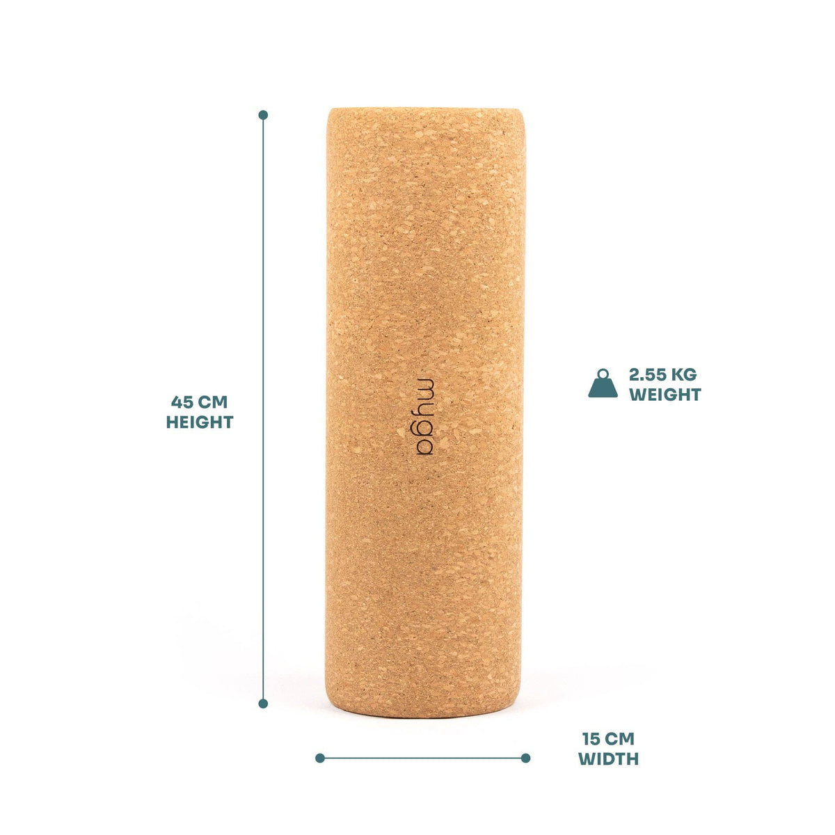 Natural Cork Fascia Massage Roller Available in 10 x 30cm and 15 x 45cm: 30cm