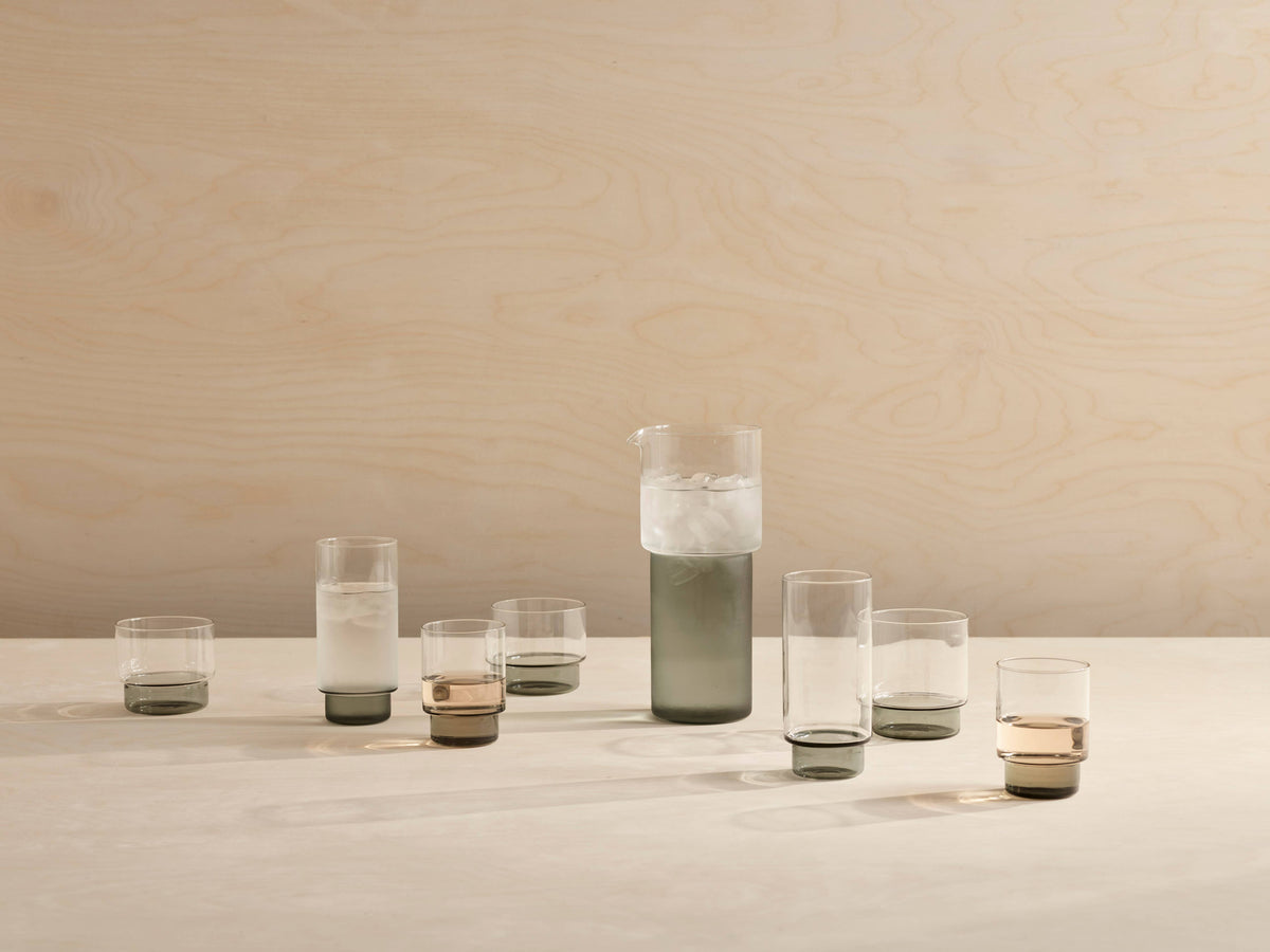 RYE Highball Glass / Water Glass SET OF 2: Clear + Smoke