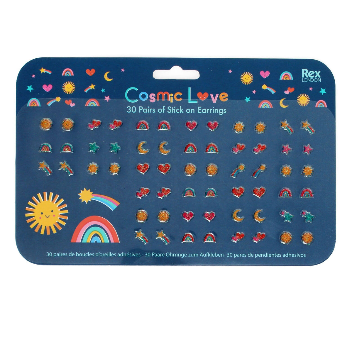 Stick On Earrings (30 Pairs) - Cosmic Love