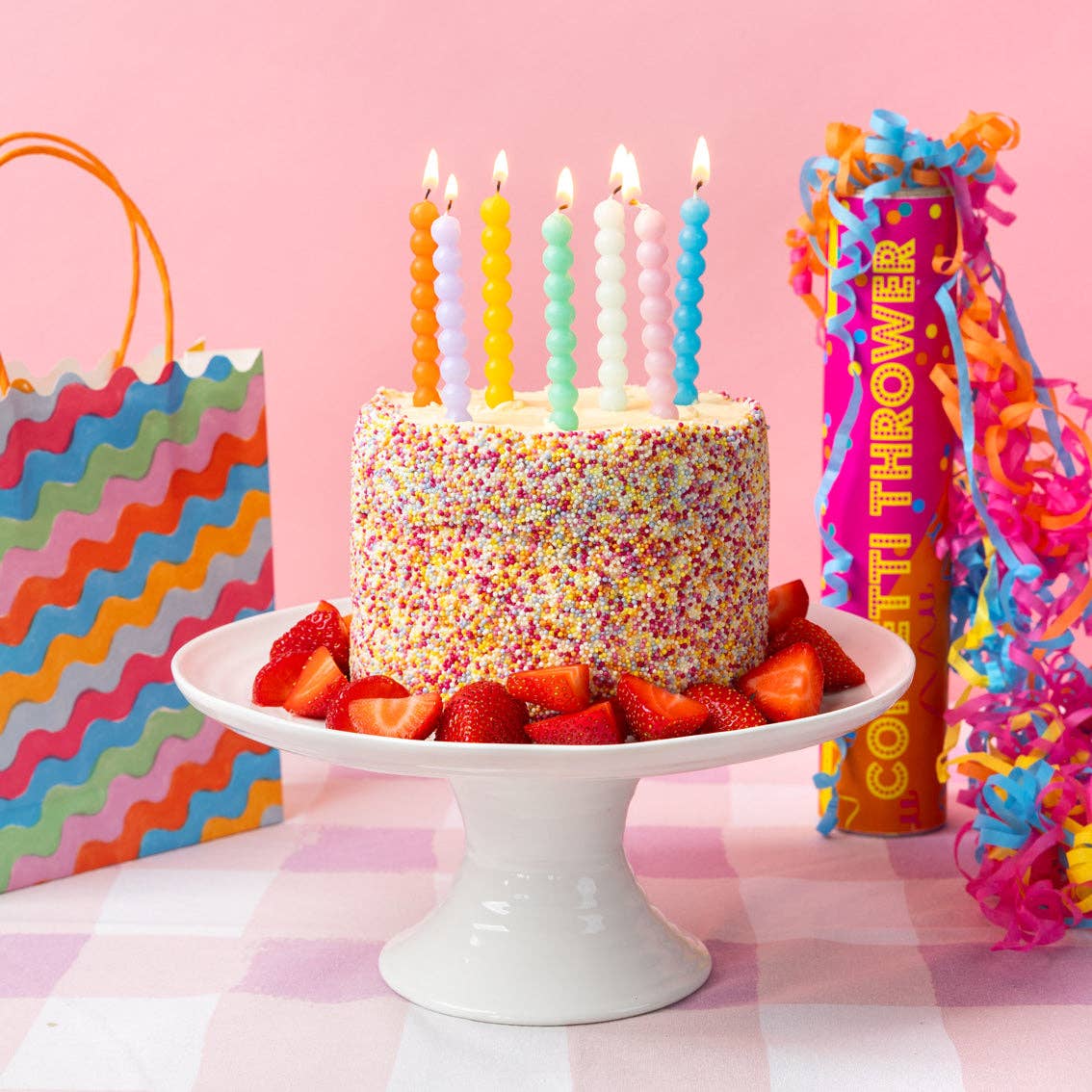 Colourful Bobble Candles | 8 Pack | Birthday Candle |