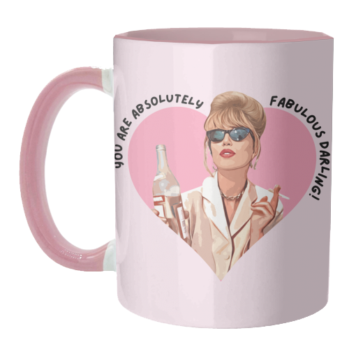 Mugs 'Absolutely Fabulous Darling!': Mug Colour Inner & Handle 11oz - Pink