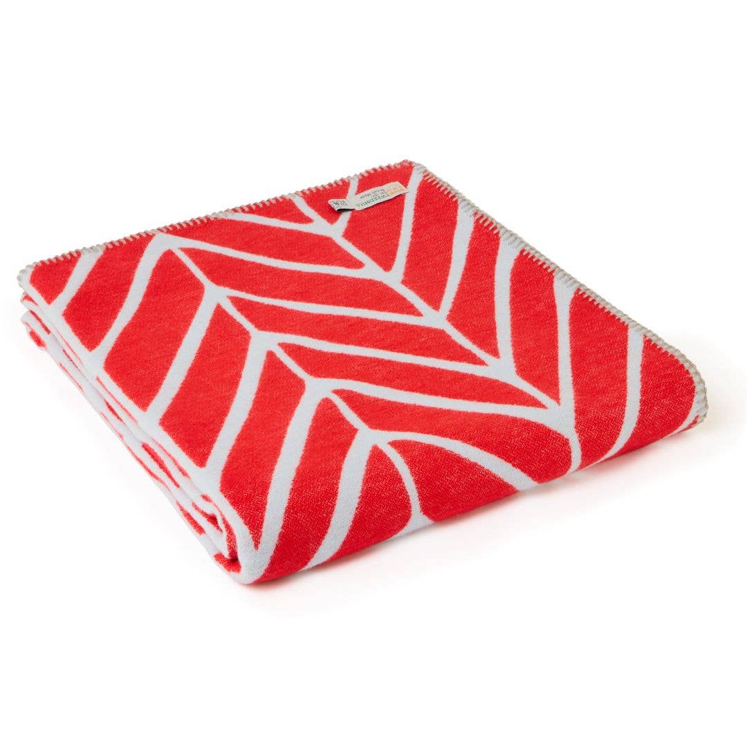 Nordic Cotton Throw : Navy & Spearmint