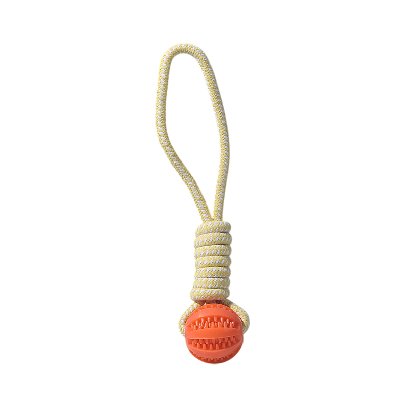 Interactive Rope Treat Dispensing Chew Toy for Dogs: Orange