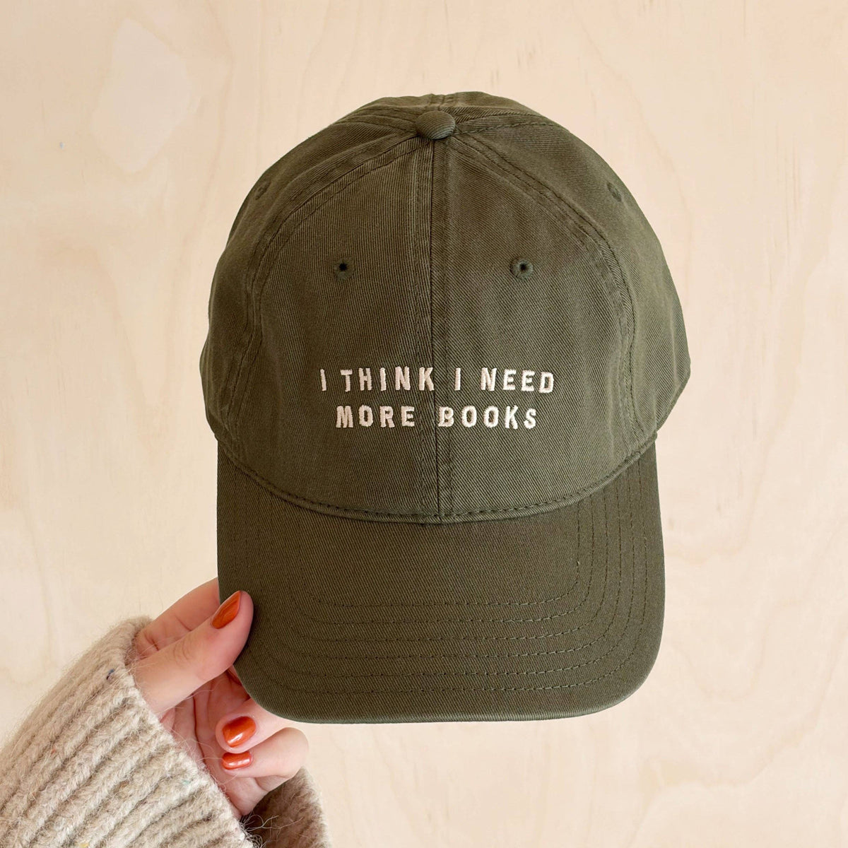 I Think I Need More Books - Cotton Baseball Cap - Olive