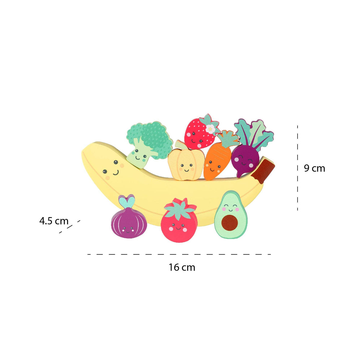 Happy Wooden Veggies &amp; Friends Balancing Game