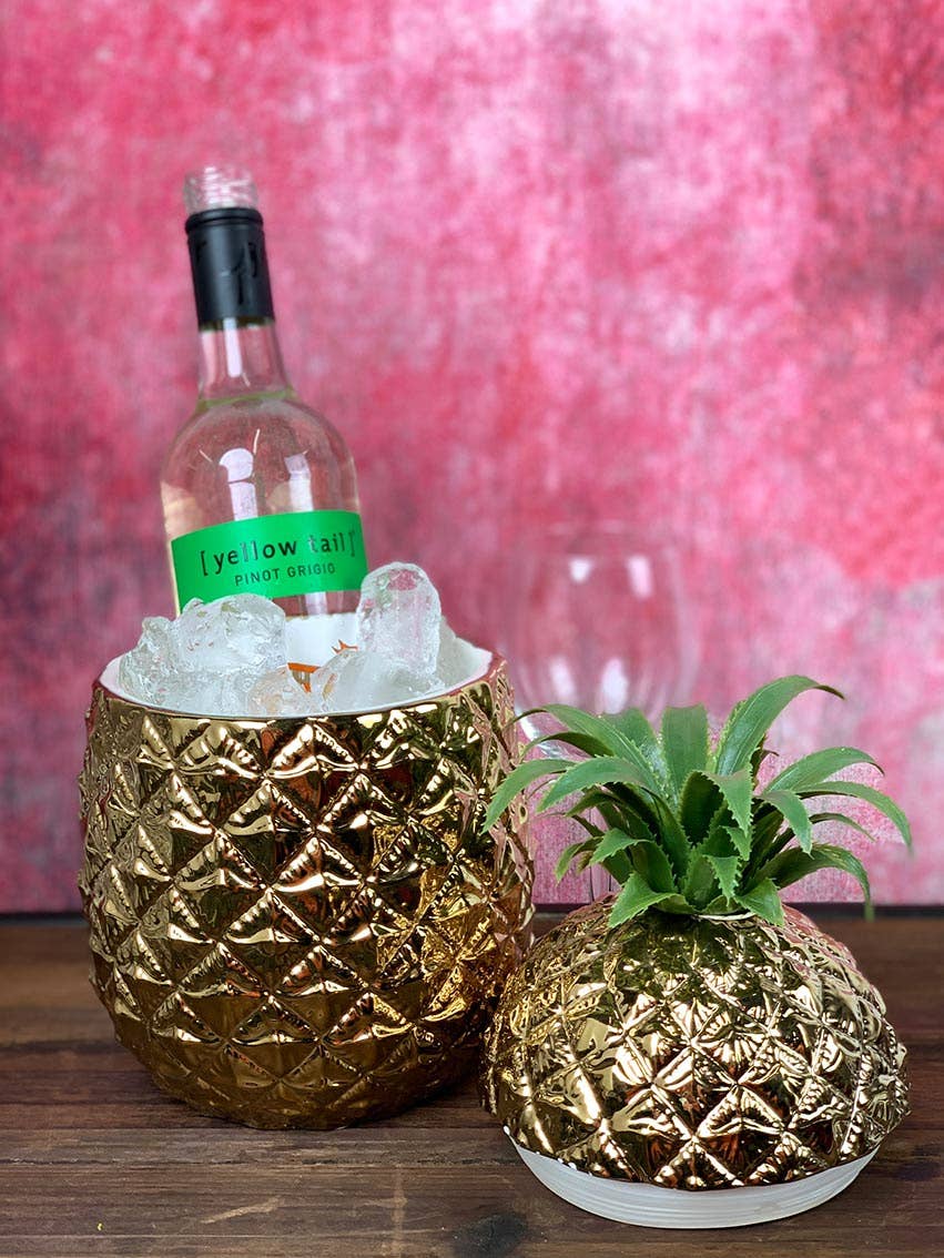 Ceramic Pineapple Ice Bucket | Summer Party Decor |