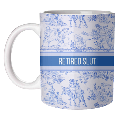 Mugs 'Retired Slut' by Lilly Rose: Mug Colour Inner & Handle 11oz - Blue