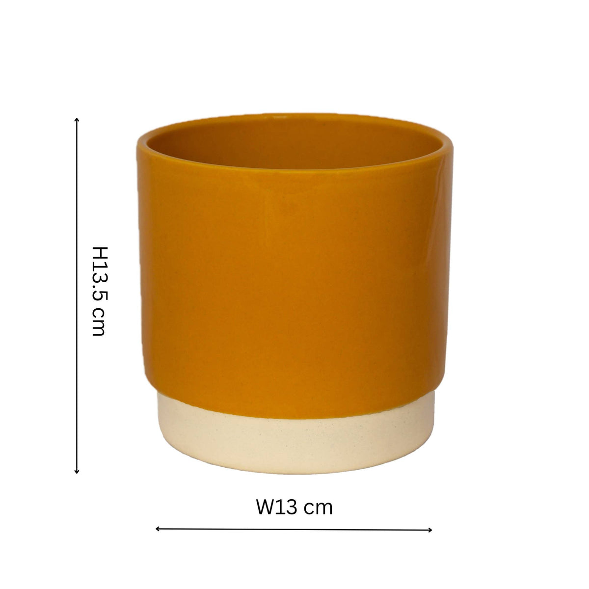 Enos Ceramic Indoor Plant Pot H13.5cm D13cm: White