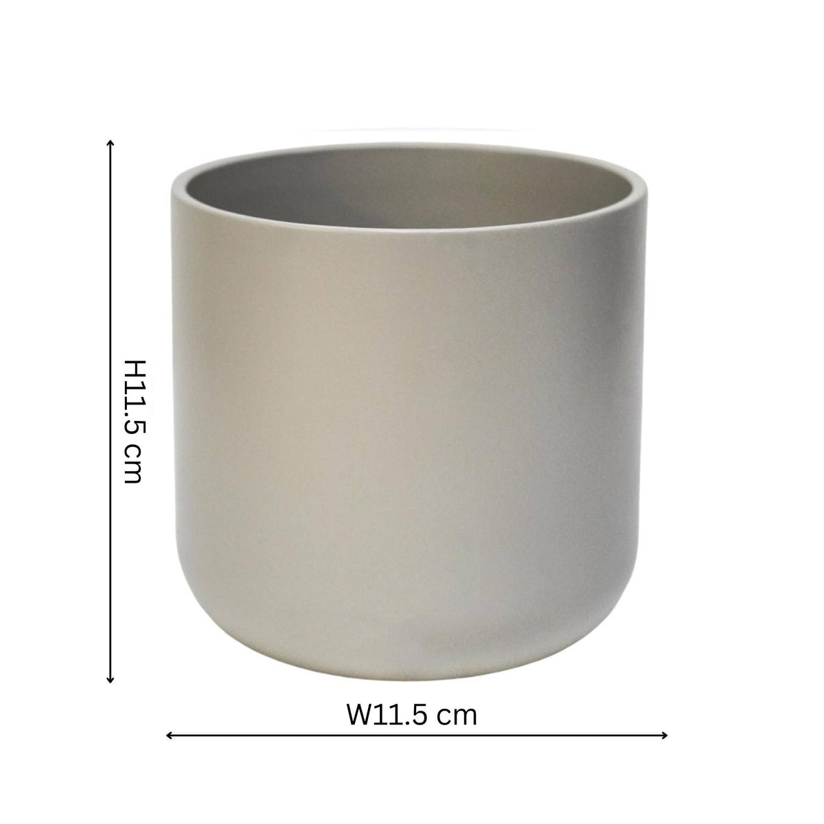 Lisbon Ceramic Indoor Planter H11.5cm D11.5cm: Light Grey