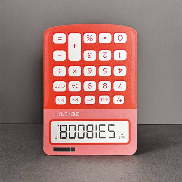 Boobies Calculator Valentine's Card