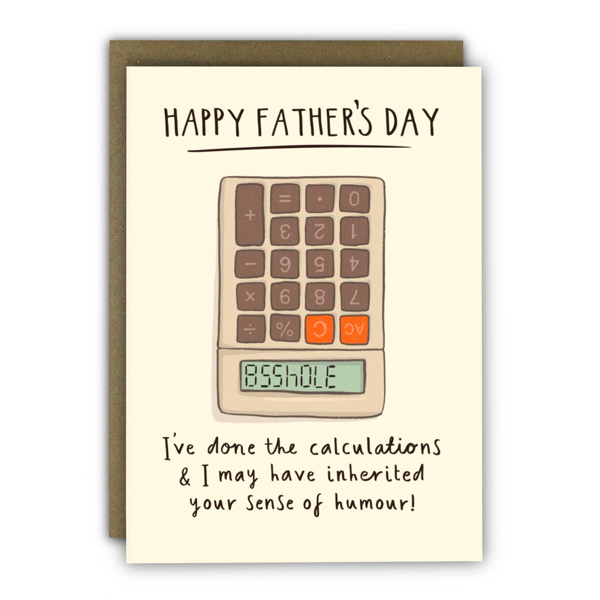Funny Father’s Day Card - Rude Boobies Calculator Joke: Naked