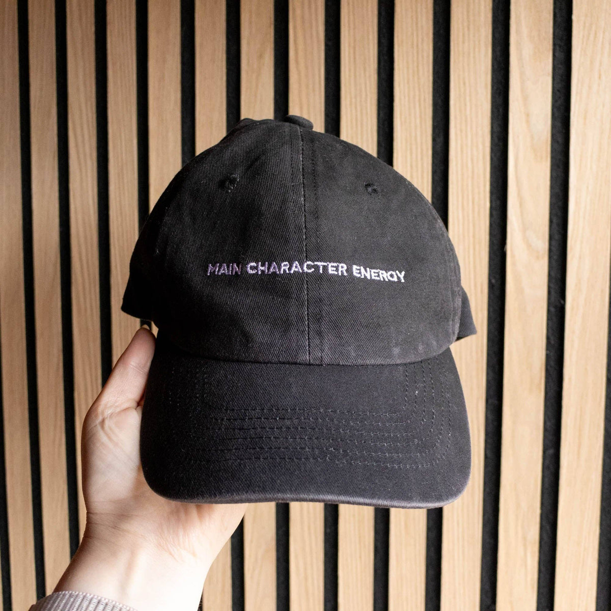 Main Character Energy Black Cap Hat