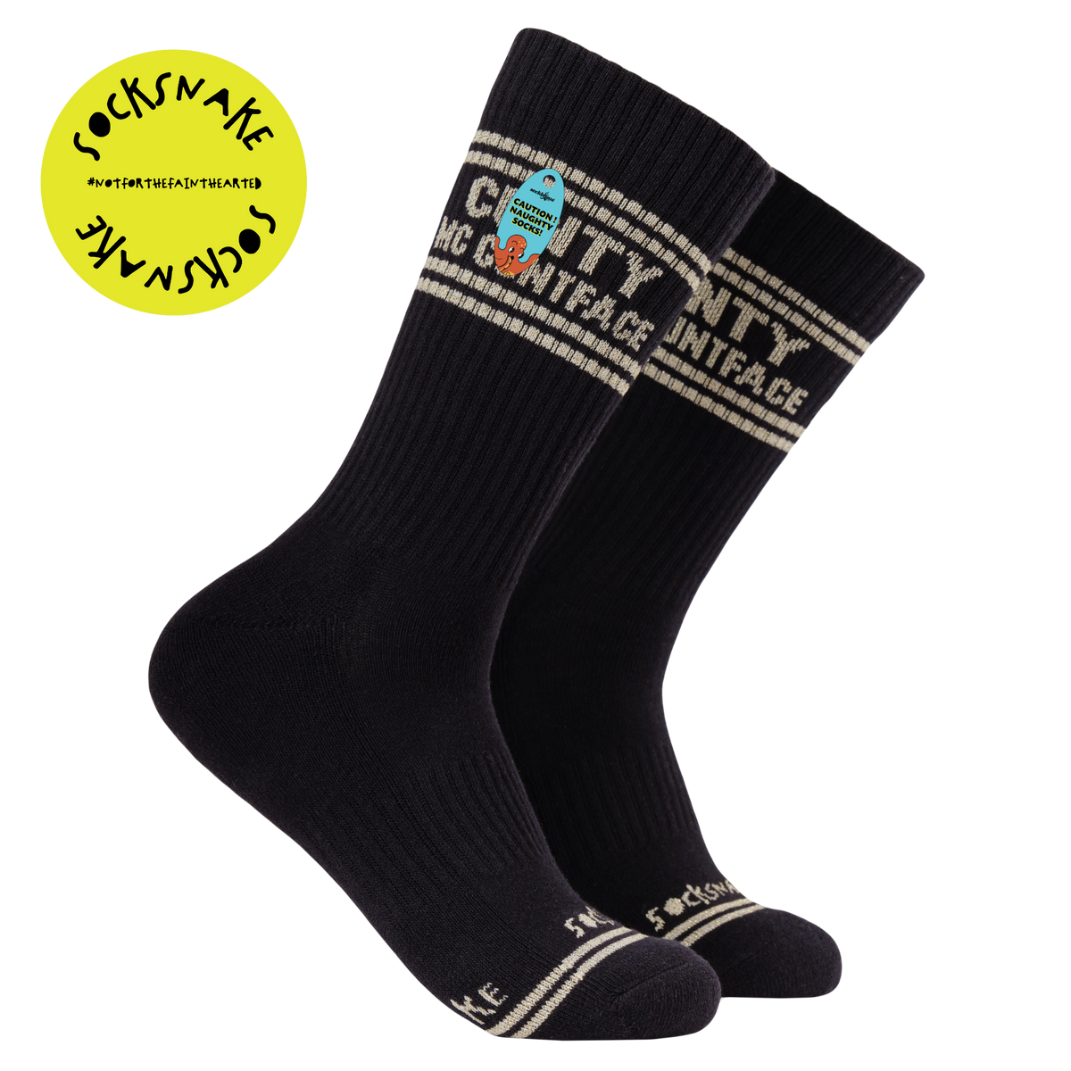 Sweary Sport Socks - Cunty Mc Cuntface: WHITE/BLACK / ONE SIZE (UK 5-11 / EU 38-45 / US 7-12)