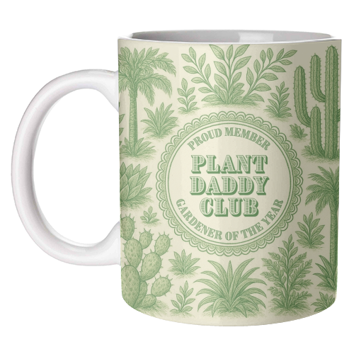 Mugs 'Plant Daddy Club - Gardener of the: Mug Colour Inner & Handle 11oz - Green