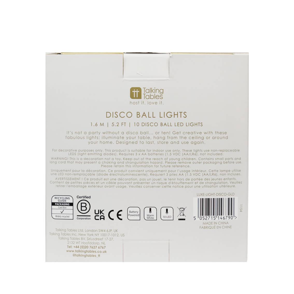 Gold Disco Ball String Lights | 1.5m |