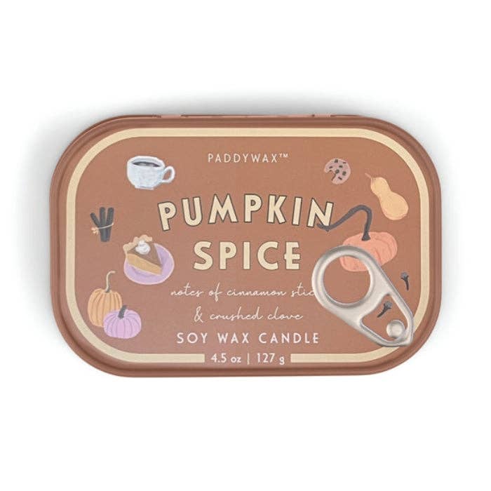 Paddywax Bistro 4.5oz/127g Pumpkin Printed Tin Candle - Pumpkin Spice