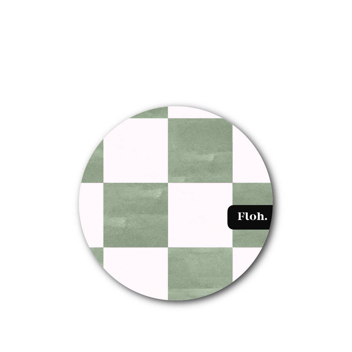 Matcha (Checkerboard) Round Coaster