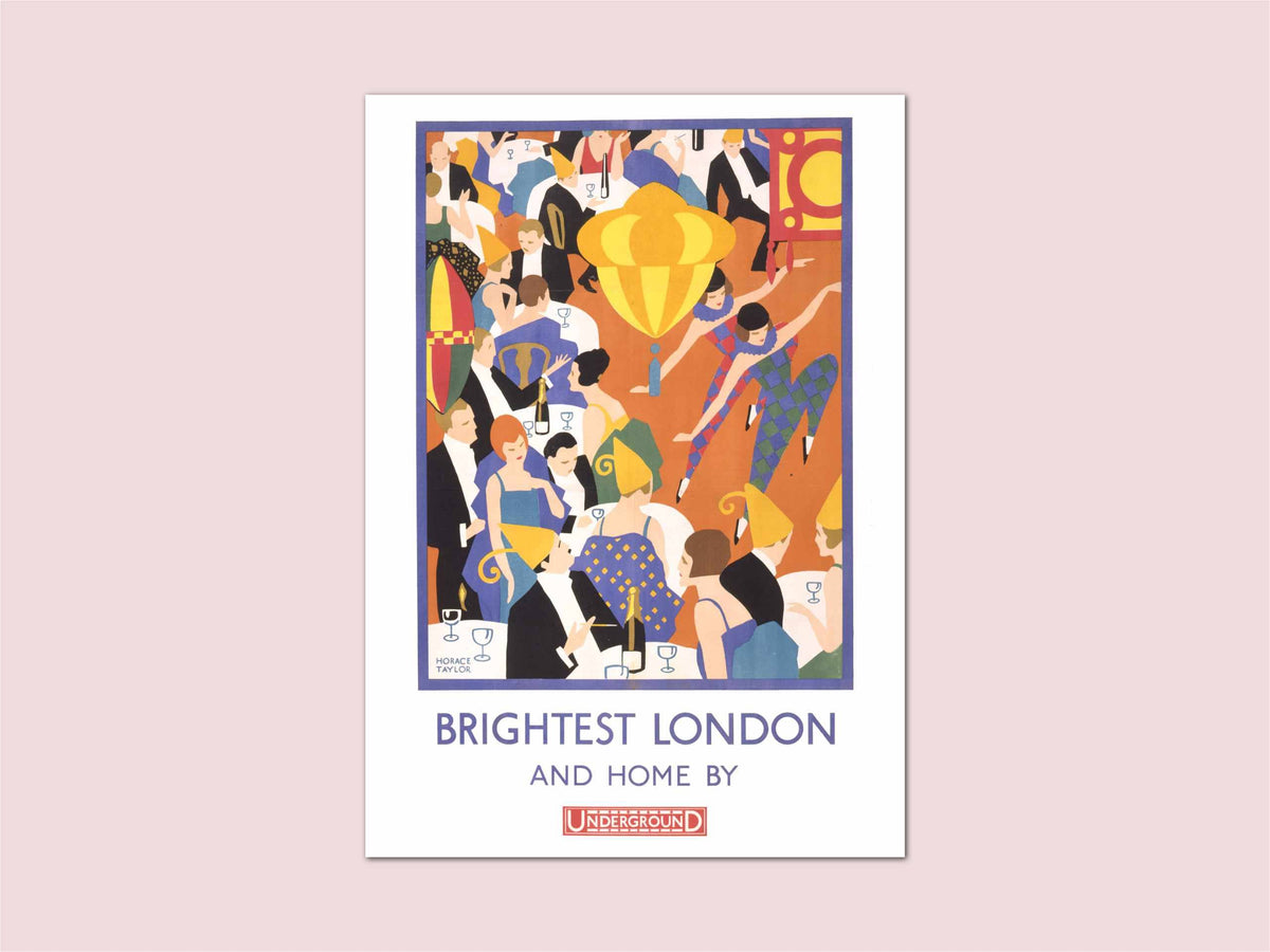 London Underground Party Vintage Travel Print: A3