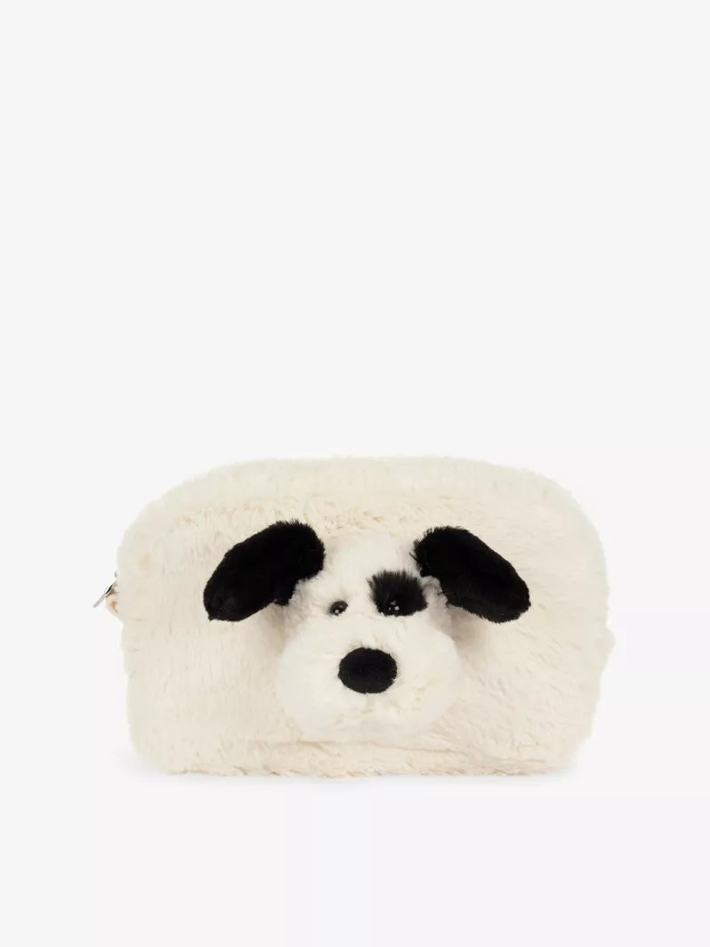 Jellycat Rufferty Black & White Puppy Pouch (13cm)