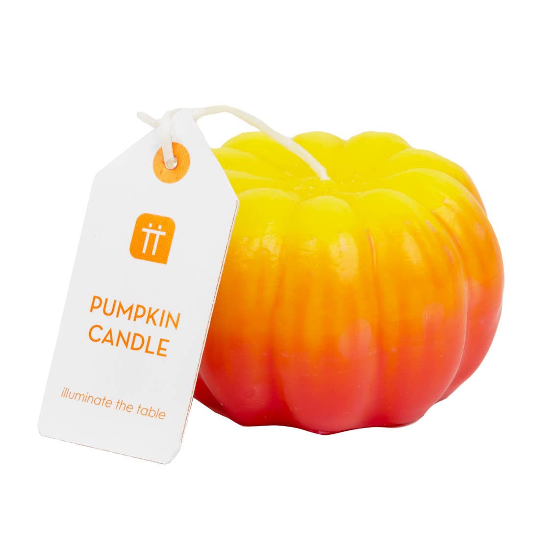 Yellow &amp; Orange Halloween Pumpkin Candle | Halloween Décor |