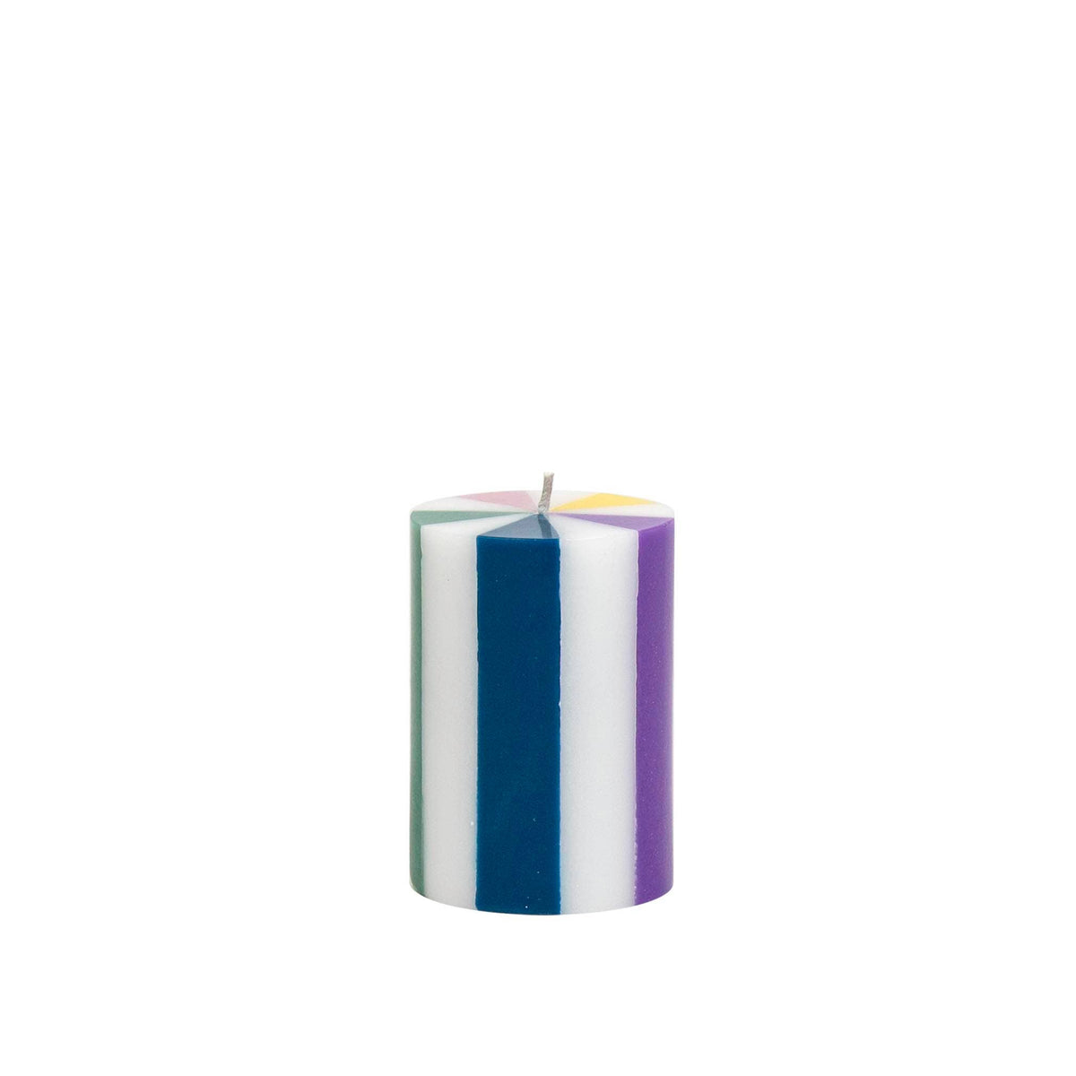 Stripe Pillar Candle S (STOCK): Bright Red / White
