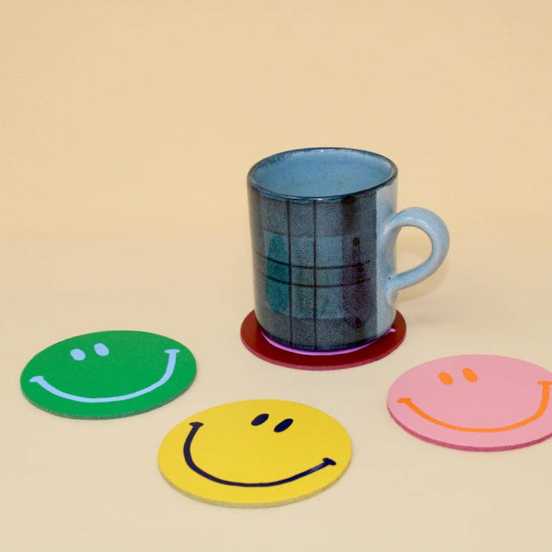 Happy Face Coasters - Set of 4