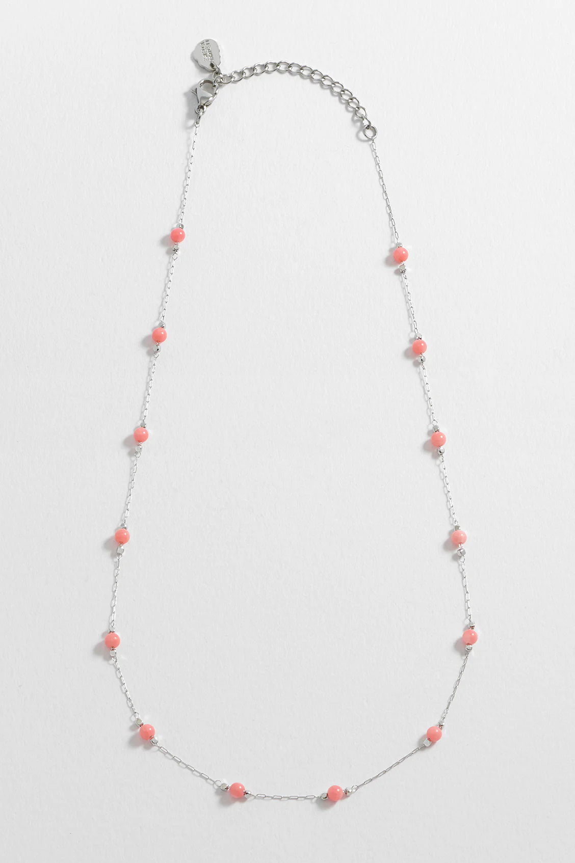 Wellness Coral Agate Gemstone Bead Necklace