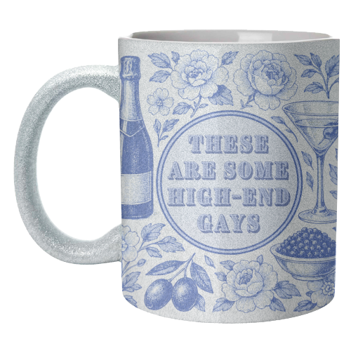 Mugs 'High-end Gays' by Lilly Rose: Mug Colour Inner & Handle 11oz - Blue