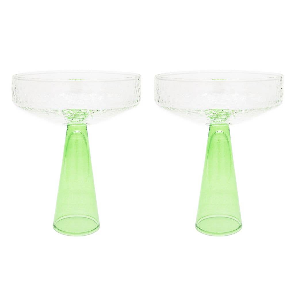 Coupe Claude, clear / green, set of 2