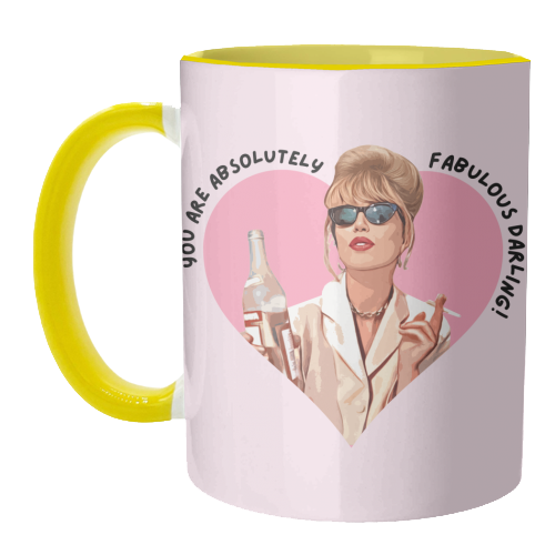 Mugs 'Absolutely Fabulous Darling!': Mug Colour Inner & Handle 11oz - Pink