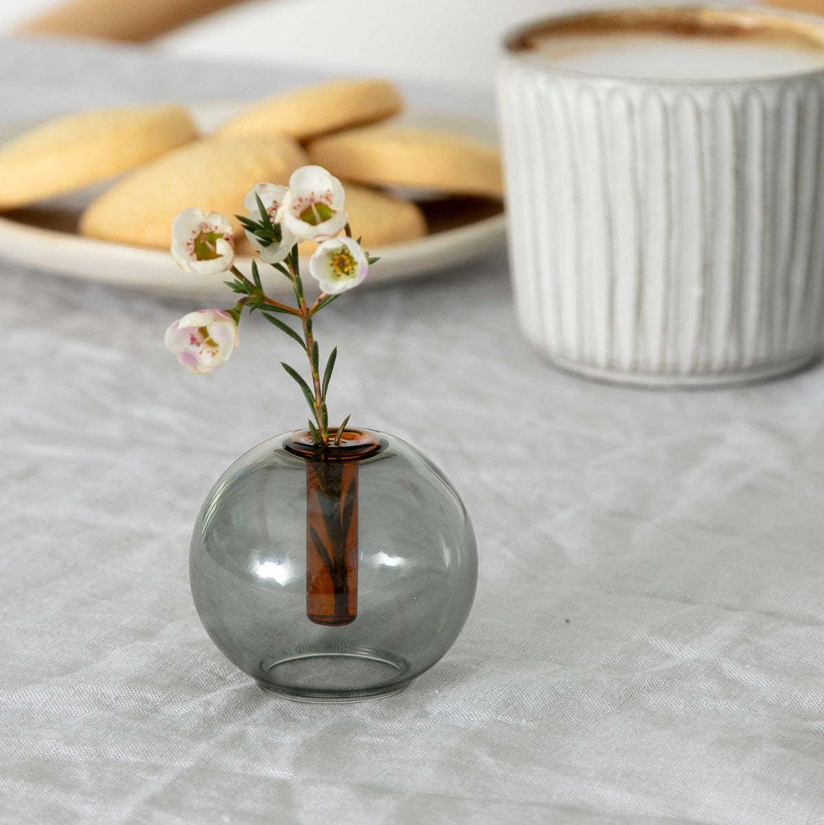 Mini Bubble Glass Vase: Lilac and Peach