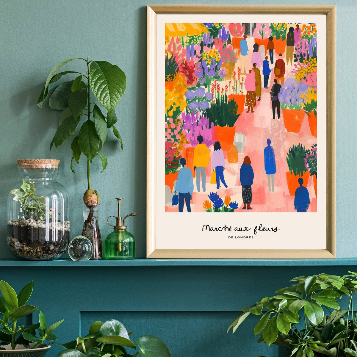Flower Market of London Abstract Painting Print: Matte / 11 ¾ x 15 ¾ in | 30x40 cm