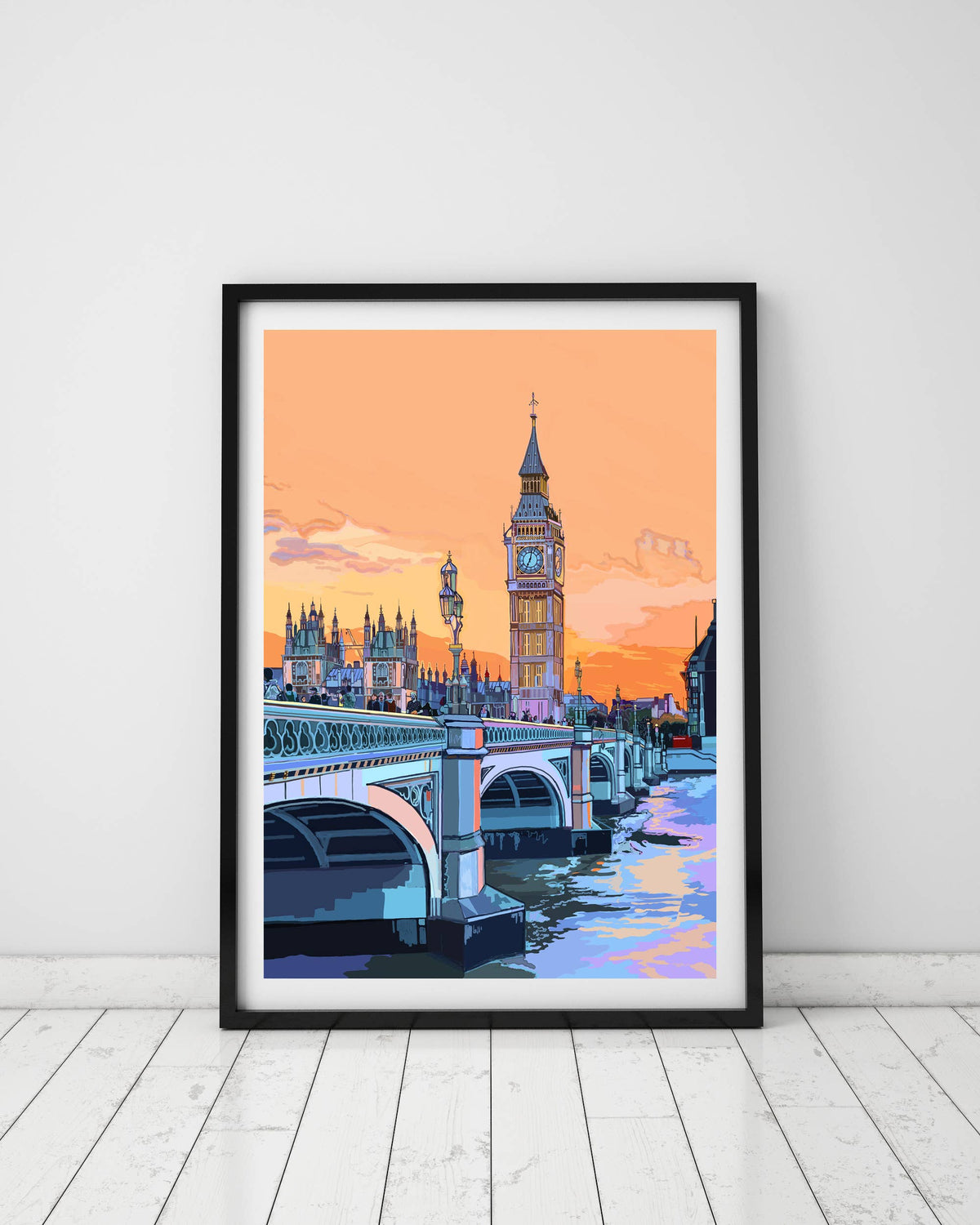 Houses of Parliament, London Illustration Art Print: A3