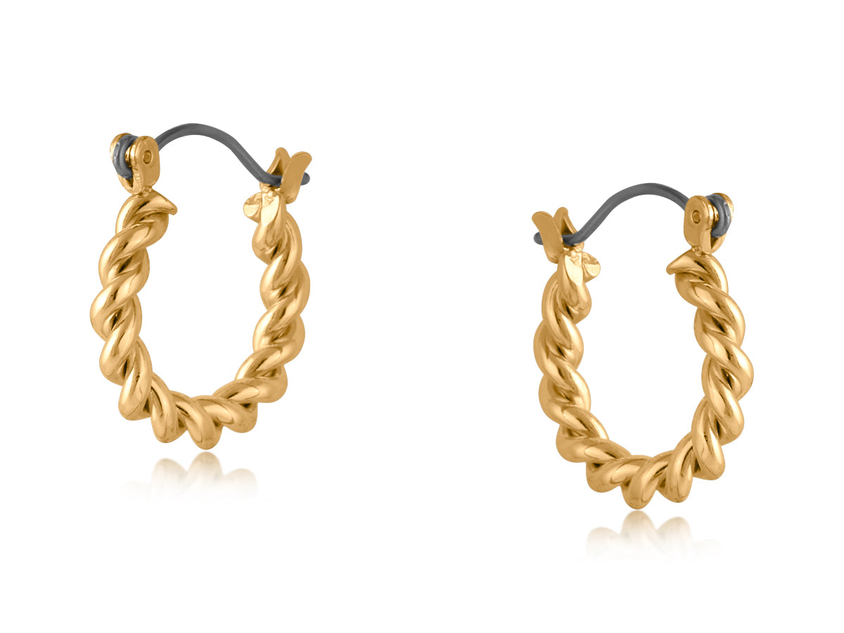 Capri Gold Twisted Rope Hoop Earring 3554