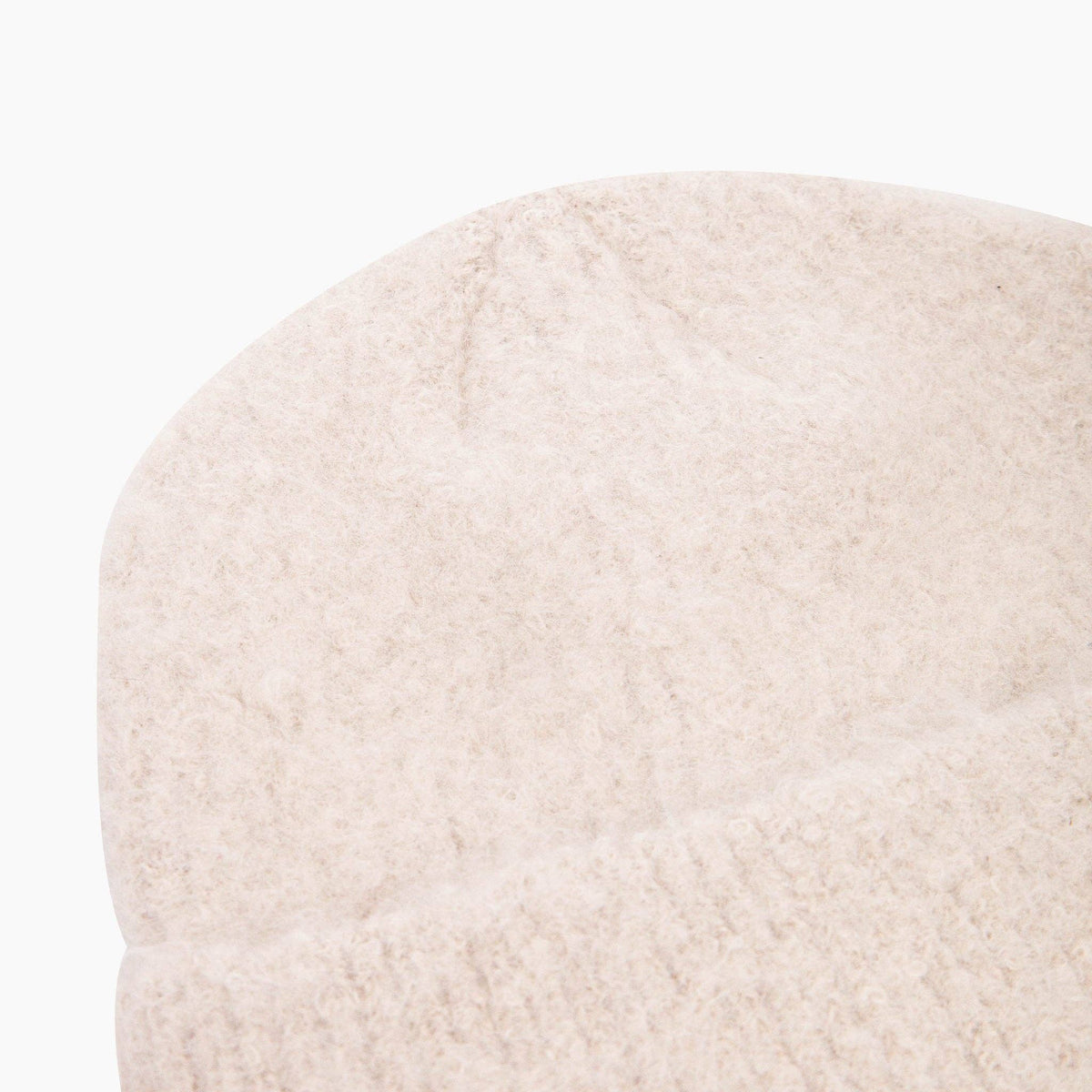 Textured Beanie Hat in Beige: One Size
