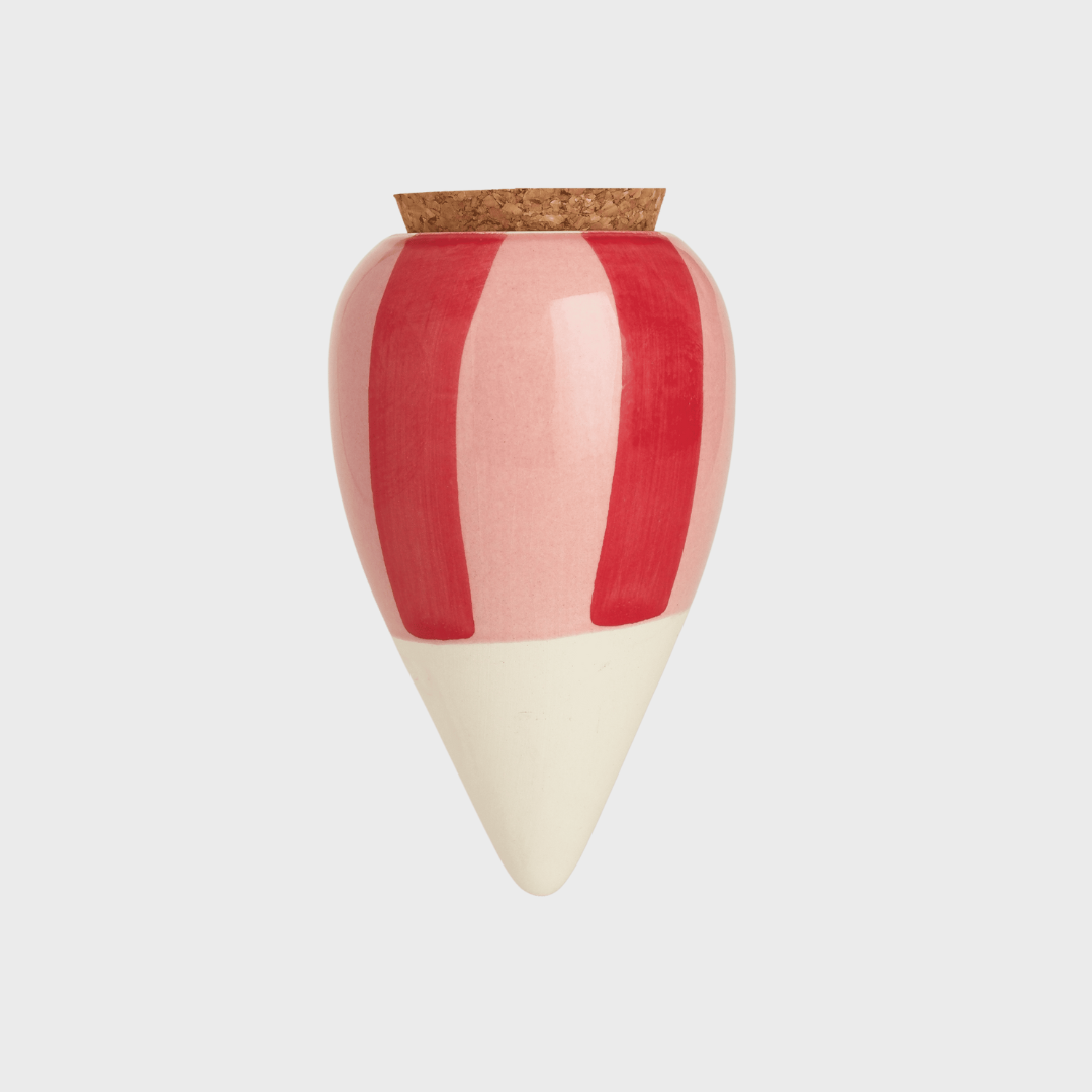 Olla - Striped pink and red