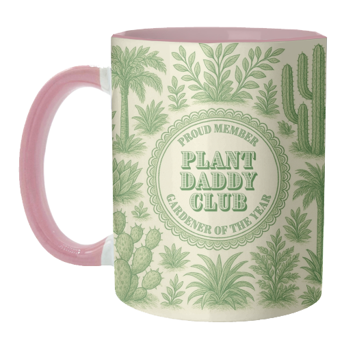 Mugs 'Plant Daddy Club - Gardener of the: Mug Colour Inner & Handle 11oz - Green