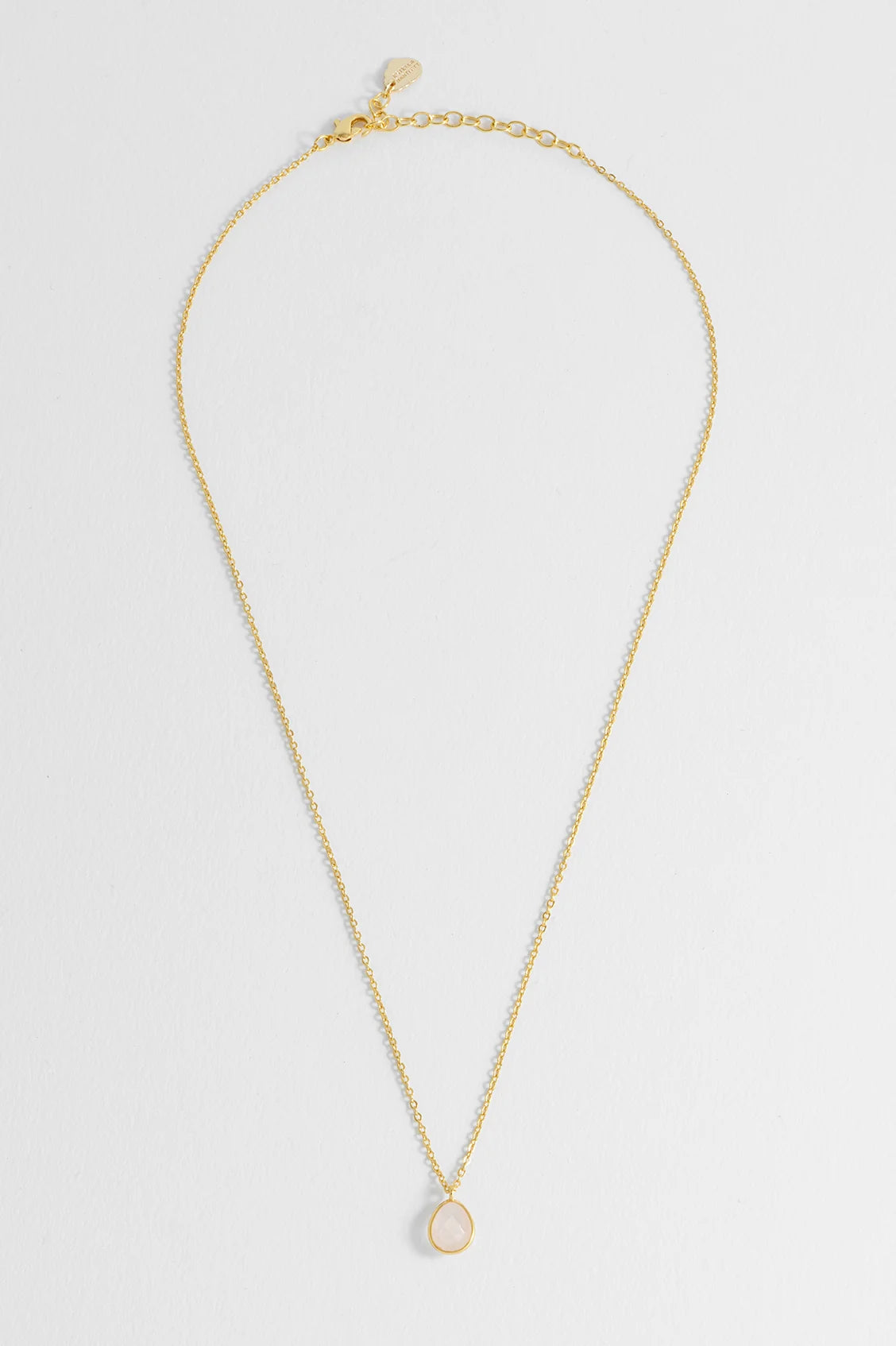 Wellness Faceted Rose Quartz Gemstone Teardrop Necklace