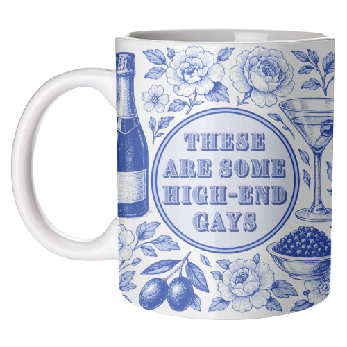 Mugs 'High-end Gays' by Lilly Rose: Mug Colour Inner & Handle 11oz - Blue
