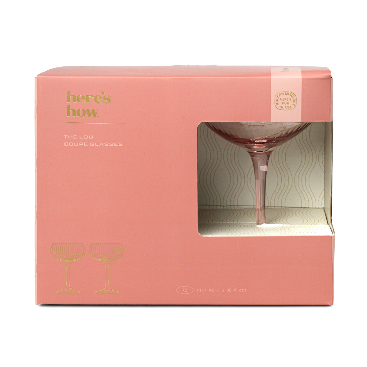 Here's How "The Lou" Coupe Glass - Set of 2 Blush