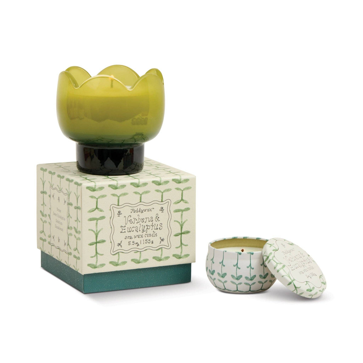 Paddywax Tulip Glass Candle - Verbena & Lemongrass