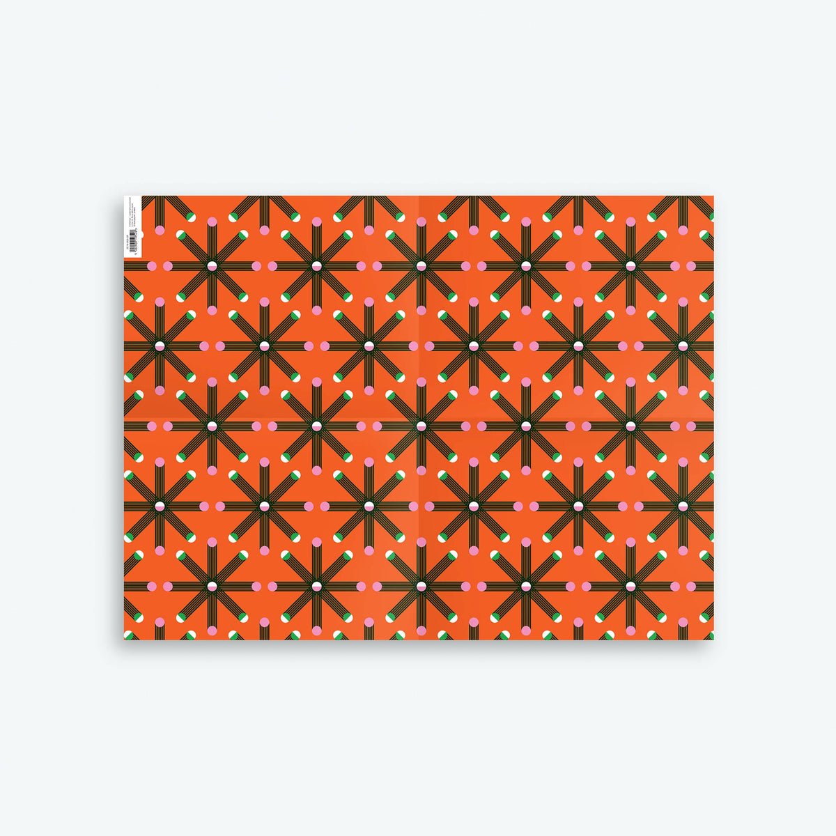 Christmas Seventies 9 Orange Star | Festive Wrapping Paper