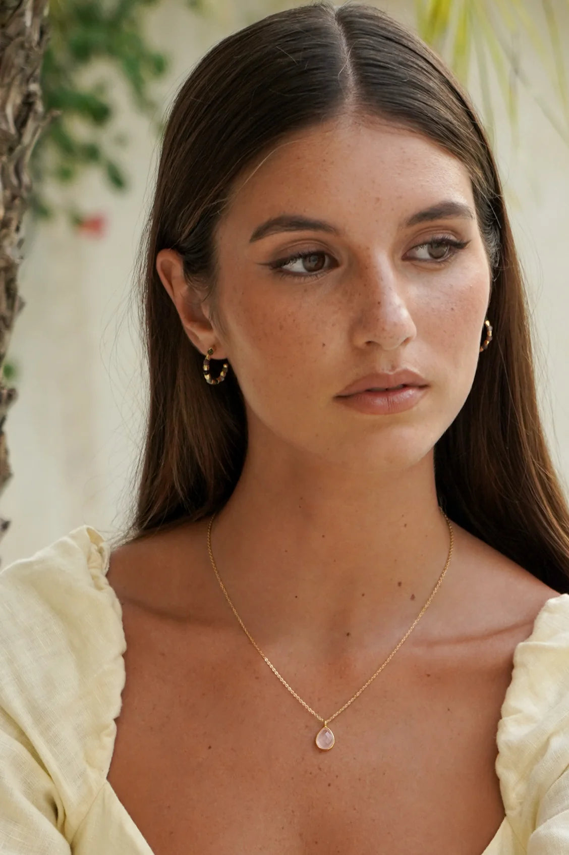 Wellness Faceted Rose Quartz Gemstone Teardrop Necklace
