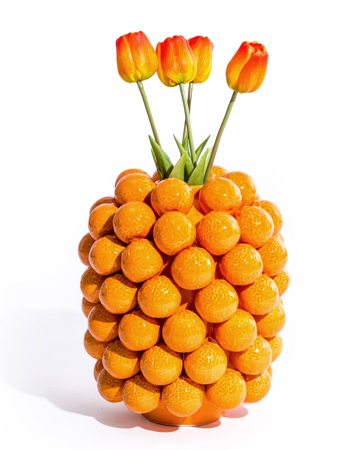 Ceramic Extra Large Multi Orange Vase